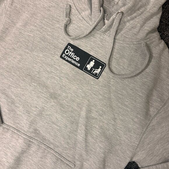 OFFICE Tops - The Office Experience Hoodie Womens Sz Small Grey Kangaroo Streetwear Activewear